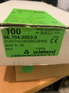 NEW (99) Wieland 56.704.0053.0 Feed Through Terminal Block WFK 4/35 451WF04G - Picture 1 of 2
