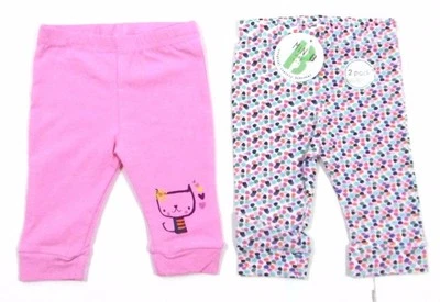 EX BHS Ex Reggiseno Bambina 2 Confezioni Set Leggings Rosa Gatto Maculato Età 0 3 6 9 12 Mesi OFFERTA