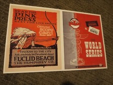 Cleveland Indians Program Cover 8x10 Photos for 2 World Series Wins: 1920, 1948
