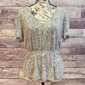 Lucky Brand Tiermotiv fließendes V-Ausschnitt Schößchen Top neu mit Etikett - Größe Medium - Bild 1 von 11