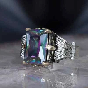 Herren Ring 925 Sterling Silber mit Zirkonia stein - Picture 1 of 3