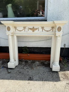LARGE Antique Wooden Ornate Fire Place Surround Mantle Reclaimed - Picture 1 of 8