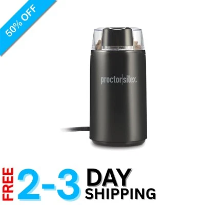 Stainless Steel Coffee Grinder - Effortlessly Grind for 12 Cups in Black - Image 1 of 4