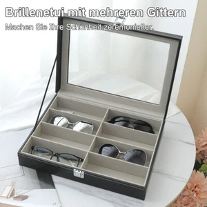 Brillen Sonnenbrillen Organizer Etui 8 Slot Brille Display Aufbewahrungsbox DE - Bild 1 von 10