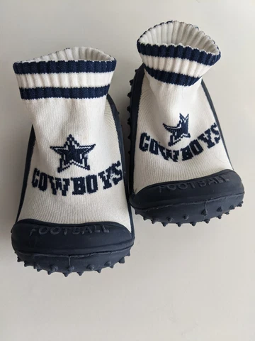 DALLAS COWBOYS Infant Non-Slip Walking Shoe Socks Fits Age 12 Month Logo Star Cover