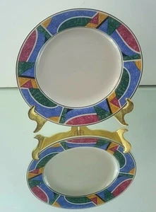 SANGO Flair 4806 - 7.75" Sala Plate - Multicolor, Geometric, Stoneware - Picture 1 of 8