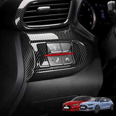 Carbon Fiber Style Headlight Switch Adjustment Cover Trim For Hyundai Veloster - Image 1 of 4