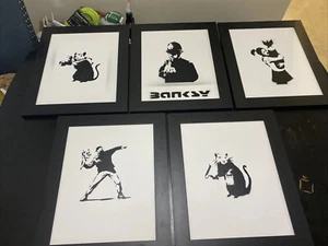 Dismaland bankys Spray Art Original, Lot Of 5 Professionally Framed! Stamped :) - Picture 1 of 12
