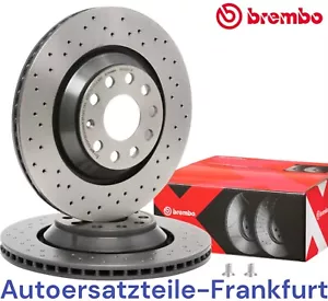 2 x Brembo brake discs perforated rear Audi TT Q3 A3 S3 + VW Golf 7 GTI PASSAT - Picture 1 of 6