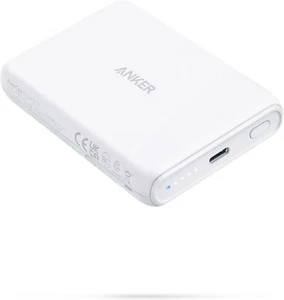 Anker Magnetic Wireless Portable Charger White 5000mAh Power Bank +USB-C Cable - Picture 1 of 6