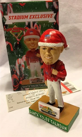 2016 INLAND EMPIRE 66'ERS SANTA "KOLES" CALHOUN SGA BOBBLEHEAD ~ NIB Cover