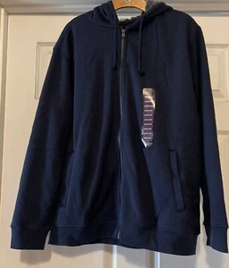 Men's Smith's Workwear Sherpa-LinedHooded solid Blue Jacket Size Medium - Picture 1 of 9