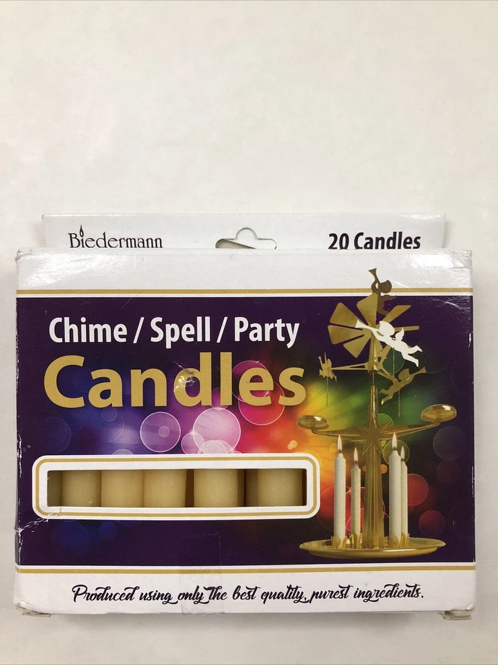 Velas de fiesta Biedermann & Sons Chime Spell 4" marfil (C1123IV) NUEVAS EN CAJA Foto 1 de 4