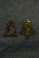 Vintage Brass Bell Christmas Ornament Lot of 2 Holiday Decor 1975 & 1976 