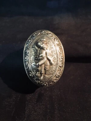 ancienne boite poudrier en argent - Photo 1/4