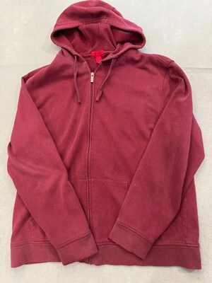 Sudadera Alfani Para Hombres XXL Borgoña Cremallera Completa Polar Informal Capas Sudadera con Capucha Foto 1 de 4