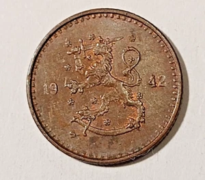 *Finlandia * 25 peniques * 1942 * Cobre * - *Estado 1+ * - Imagen 1 de 2
