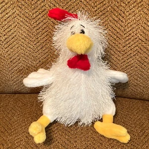 Ganz Webkinz Hairy Chicken Plush Stuffed Animal White Farm No Codes Clean - Picture 1 of 11