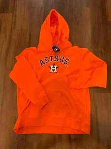 NWT Men's 4XL Houston Astros Fanatics MLB Hoodie Pullover Orange Weighted Fleece - Picture 1 of 3