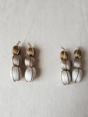 2 pares 3 cuentas bien recortes color blanco/castaño/marrón ref 18,3 pbmm Foto 1 de 2