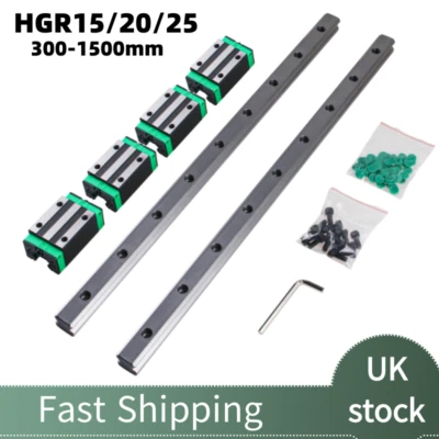 HGR20 200-1500mm Linear Rail Guide+ HGH20CA Slider Blocks For CNC 3D Printer DIY - Image 1 of 4