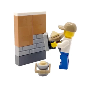 Genuine LEGO® Plasterer Gift Minifigure Trowel Hawk Builder Workman Fathers Day - Picture 1 of 5