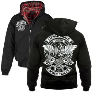 Herren Harrington Jacke mit Kapuze Einmal Triker immer Triker Biker Motorrad - Bild 1 von 4