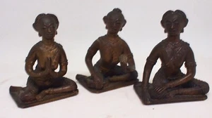 Thail bronze/ brass female seated figures. - Picture 1 of 8