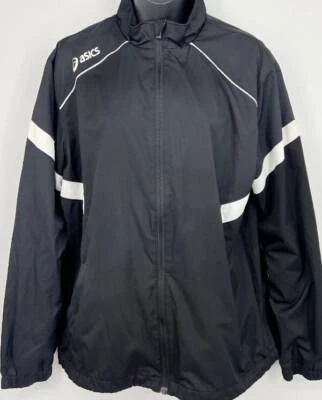 Chaqueta cortavientos negra manga larga Asics para hombre talla mediana M manga larga usada en excelente estado Foto 1 de 4