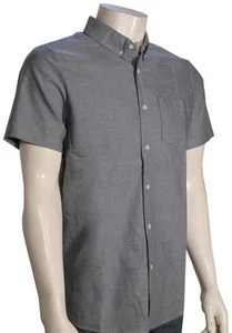 Volcom Everett Oxford SS Button Down Shirt - Black - New - Picture 1 of 1