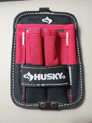 Husky 5" 3-Pocket Tools Pouch Belt Clip Heavy Duty Water Resistant - Black Red - Image 1 of 4