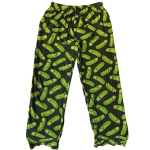 Rick and Morty Big Kid Sleepwear Pants size XL Green & Black Terrified Pickles - Picture 1 of 9
