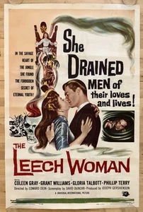 LEECH WOMAN 1960 Horror 1sh Movie Poster Coleen Gray Grant Williams 27x41 - Bild 1 von 8