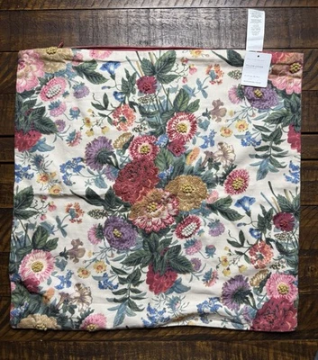 Pottery Barn Lyla Floral Reversible Embroidered Pillow Cover New Read - Image 1 of 4