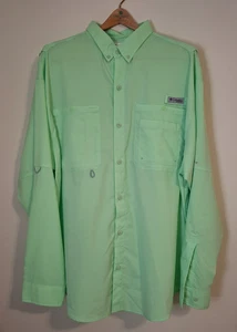 Columbia PFG Tamiami Herren XL Omni Shade Shirt L/S belüftet Outdoor Angeln grün - Bild 1 von 15