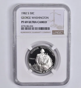 PF69 1982-S George Washington Commemorative Half Dollar NGC Brown Lbl *4156 - Picture 1 of 5