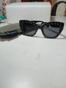 Kate Spade polarisierte Sonnenbrille schwarzes Gestell mit Blumen - Bild 1 von 4