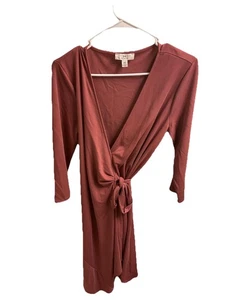 Halston asymmetrisches Midikleid Wickeloptik Größe M Gürtel rosa elegant Abendmode - Bild 1 von 18