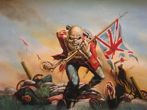 Pintura al óleo Iron Maiden 28x16 pulgadas NO hay un póster o marco impreso disponible - Imagen 1 de 1