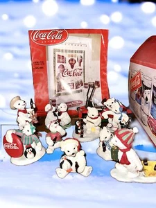 Lot of Coca-Cola Collectibles Glasses, New Shower Curtain, Mini Bear Figurines - Picture 1 of 10