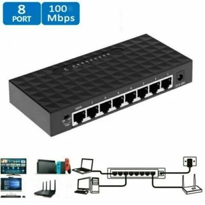 8fach 8x RJ45 Splitter Verteiler Netzwerk Patch LAN Internet Kabel zum Einb X5V3 - Bild 1 von 4