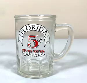 Vidrio de Colección Shot Florida Cerveza Piedra Transparente 5 Centavos Talla Pequeña Viaje Diversión - Imagen 1 de 9