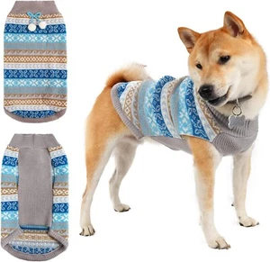 Christmas Dog Sweater for Small Dogs Warm Winter Knitwear Puppy Pet Clothes LG - Picture 1 of 8