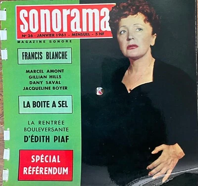 French pop Sonorama magazine no. 26 + 6 x 7" SIngle records- 01/1961 -Edith Piaf - Image 1 of 2