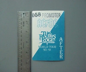 AC/DC Satin Tuch Backstage Pass Aufkleber Razor's Edge blau & weiß Rechteck! - Bild 1 von 1