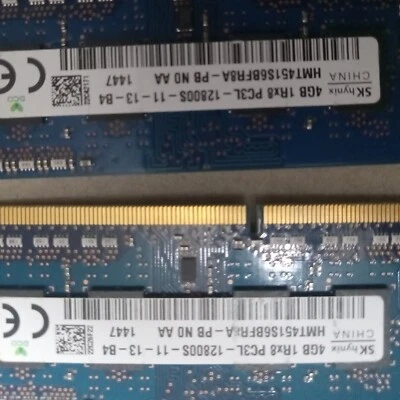 SK Hynix Samsung 4GB 2Rx8 PC3-12800S SODIMM Laptop RAM Memory  - Image 1 of 4