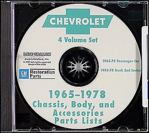 Chevy Camion GMC Master Parti Libro CD 1973 1974 1975 1976 1977 1978 Pickup - Immagine 1 di 1