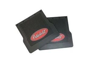 Peterbilt Trucks 16"-18" X 17" x 1/4" MF0004P Black Rubber Logo Mud Flaps-Set - Picture 1 of 2
