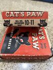 Vintage 1950s Cat's Paw Twin Grip Rubber Shoe Heels in Box Black half 10-11