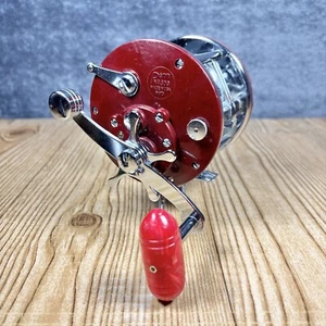 RED Vtg PENN Reel PEER 309 Levelwind Saltwater Conventional DeepWater Fishing US - Picture 1 of 11